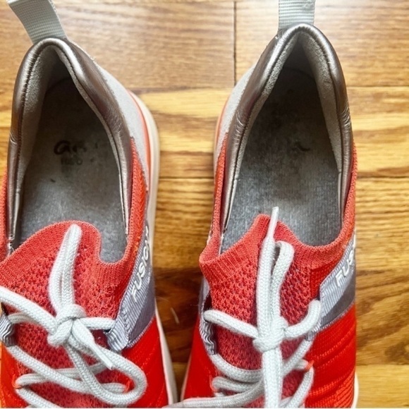 ARA Women’s Larkin Sneakers Woven 6.5 UK/9 US Athletic Cushioned Orange/Gray - Picture 4 of 7